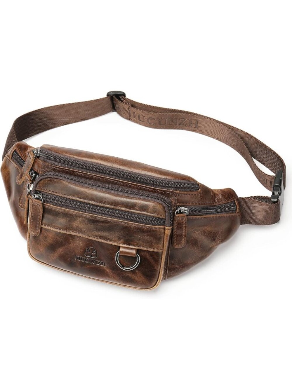 Handmade Genuine Leather Fanny Pack - Durable Cowhide Waist Bag with Anti-Theft